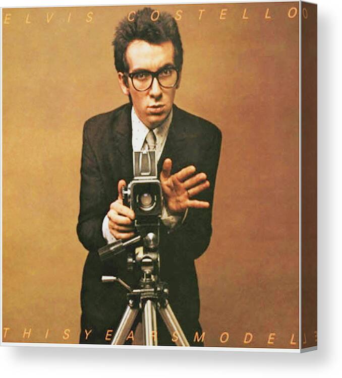  Elvis Costello Canvas Print featuring the photograph COSTELLO This Years Model by Imagery-at- Work