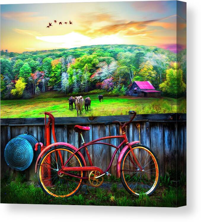 Barns Canvas Print featuring the photograph Country Rust Painting by Debra and Dave Vanderlaan