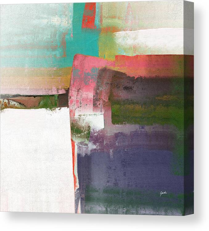 Abstract Canvas Print featuring the painting Countryside Autumn - Abstract Landscape Painting by iAbstractArt