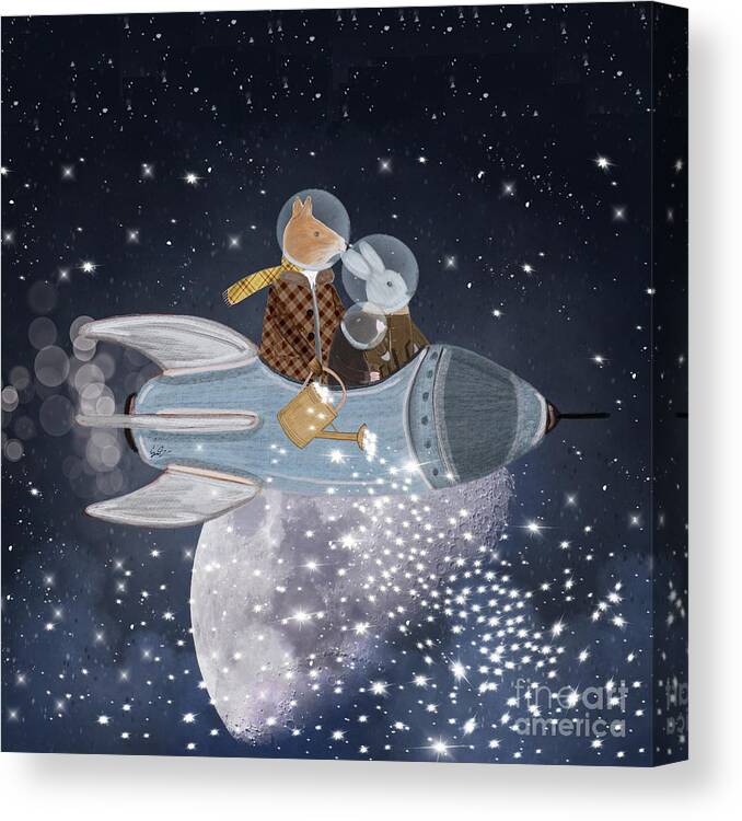 Nursery Art Canvas Print featuring the painting Creating Little Stars by Bri Buckley