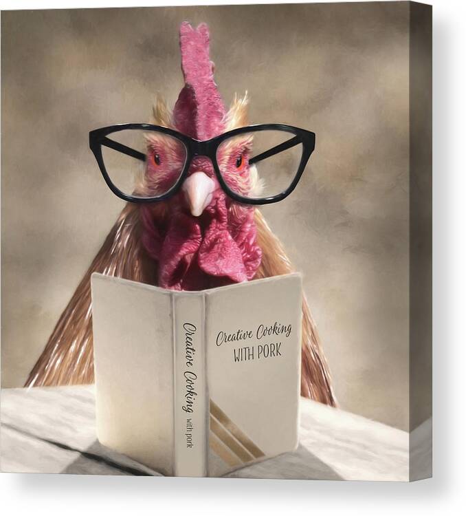 Chicken Canvas Print featuring the mixed media Creative Cooking Chicken by Lori Deiter