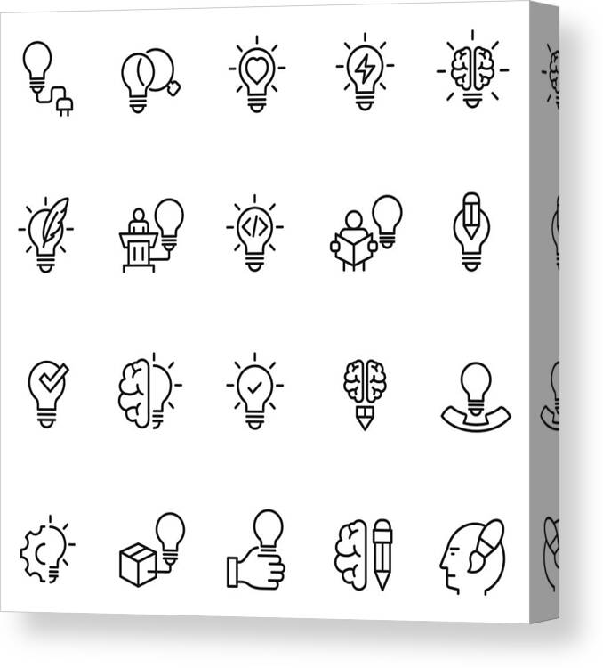 Inspiration Canvas Print featuring the drawing Creative icons by FingerMedium