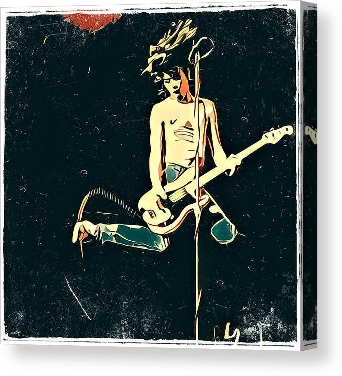 Ramones Canvas Print featuring the digital art Cretin Hoppin by Christina Rick