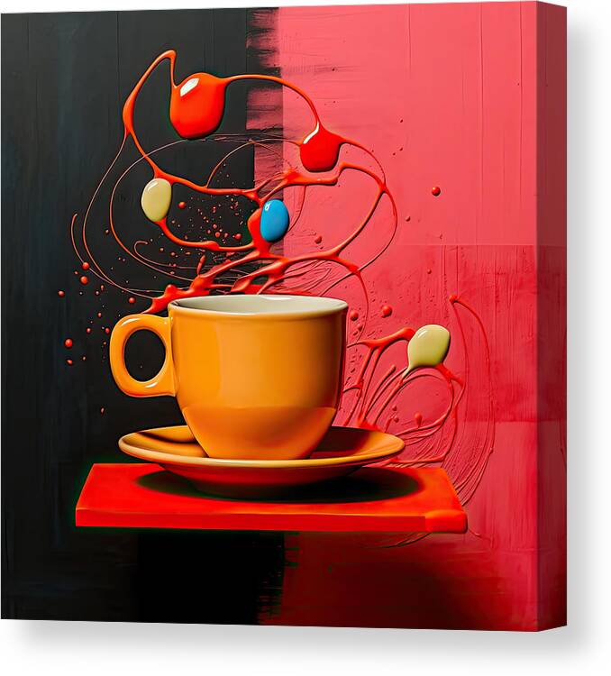 Coffee Canvas Print featuring the digital art Cup O' Coffee by Lourry Legarde