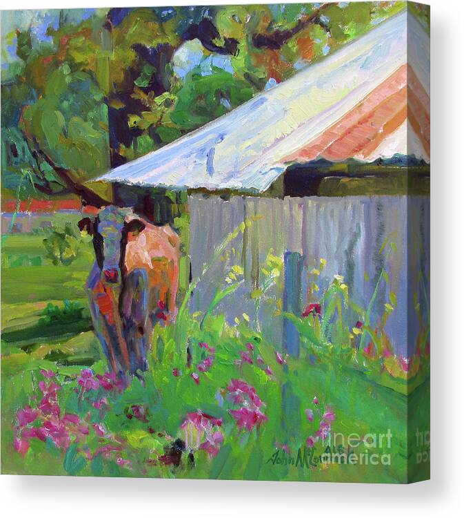 Cow Canvas Print featuring the painting Curious Molley by John McCormick