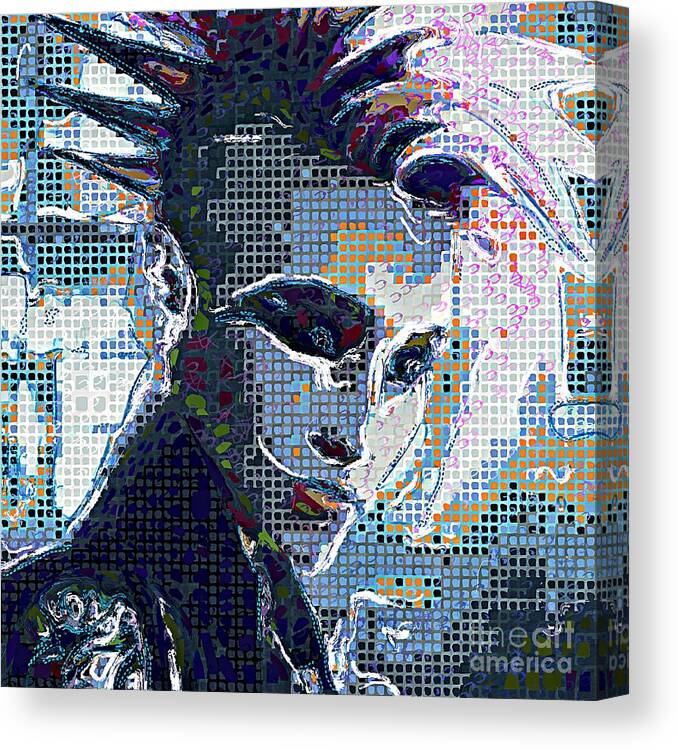 Cyberpunk Canvas Print featuring the digital art Cyberpunk Girl Abstract - 4 by Philip Preston