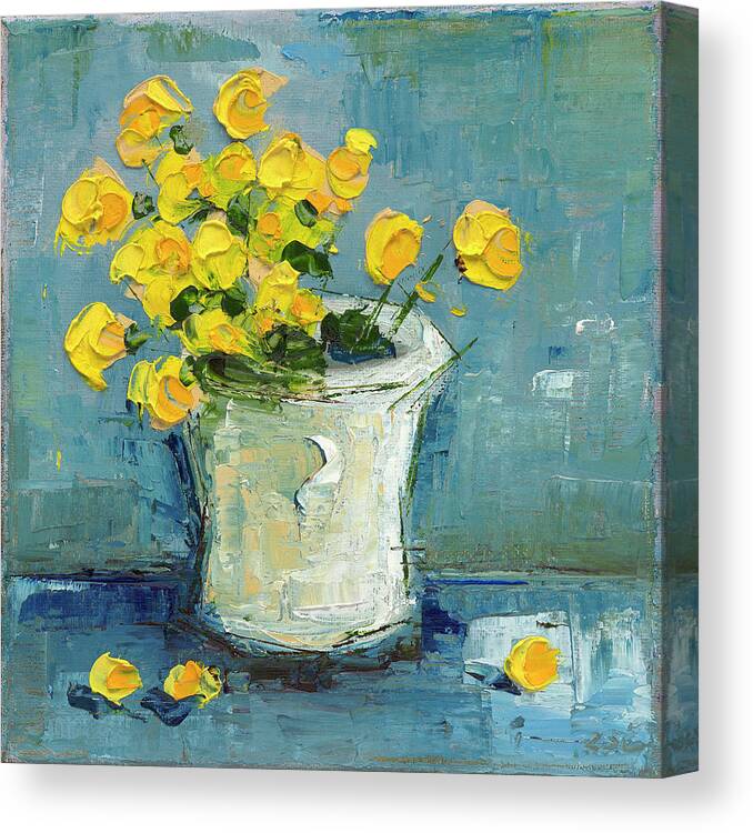 Daffodils Canvas Print featuring the painting Daffodils by Roger Clarke