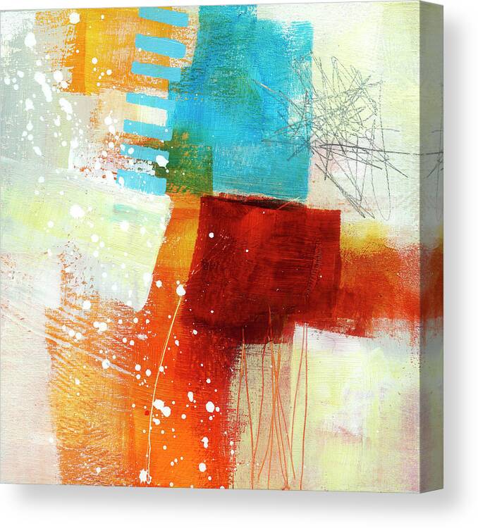 Abstract Art Canvas Print featuring the painting Silver Lining #2 by Jane Davies