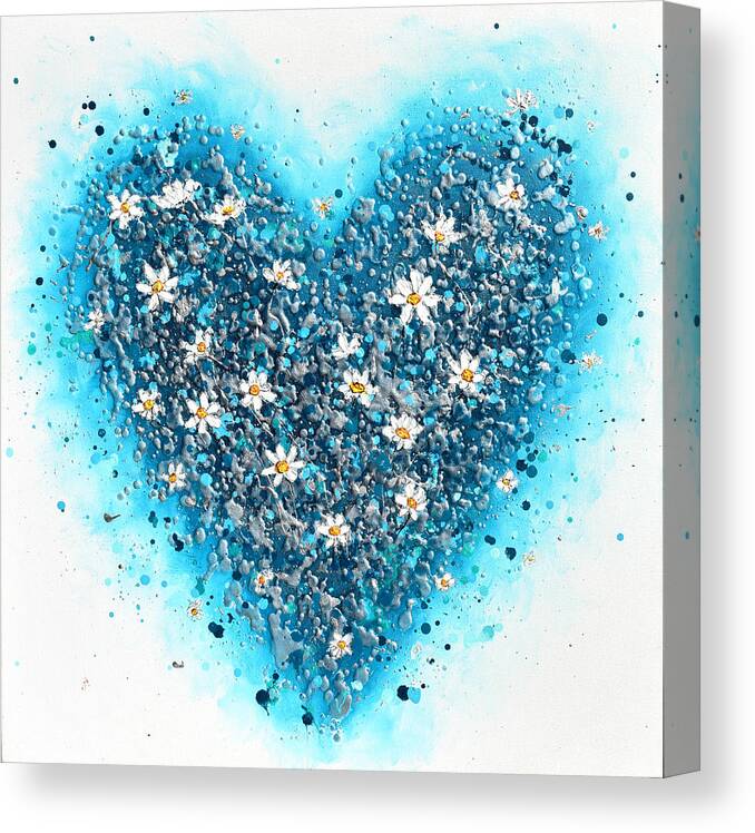 Heart Canvas Print featuring the painting Daisy Heart by Amanda Dagg