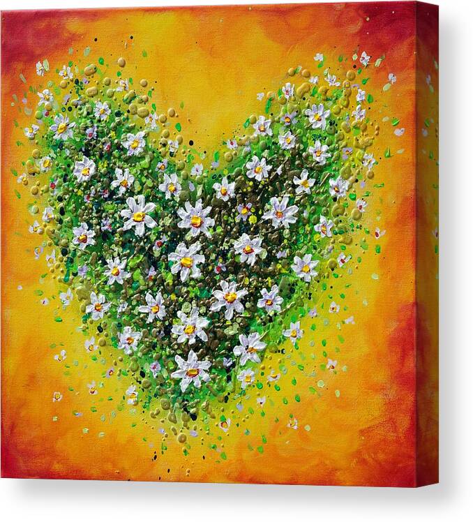 Heart Canvas Print featuring the painting Daisy Joy by Amanda Dagg