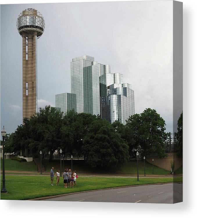 Grey Canvas Print featuring the photograph Dallas Sky Line 8 by C Winslow Shafer