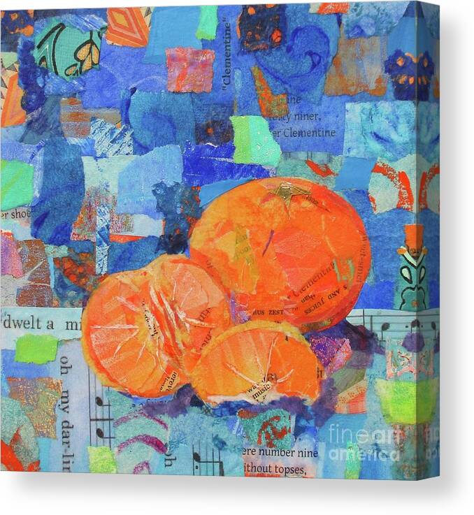 Clementine Canvas Print featuring the mixed media Darling Clementines by Patricia Henderson