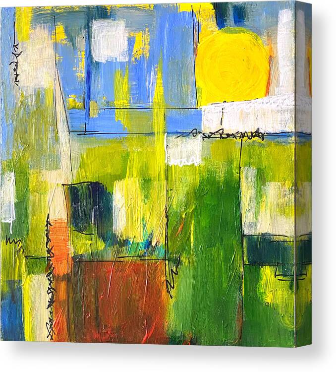 Abstract Painting Canvas Print featuring the painting A Day at the Farm by Jessica Levant