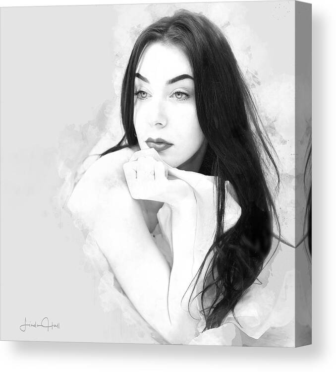 Beautiful Woman Canvas Print featuring the digital art Daydreamer by Linda Lee Hall