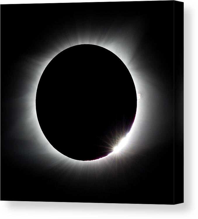 Solar Eclipse Canvas Print featuring the photograph Diamonds In The Sky by David Beechum