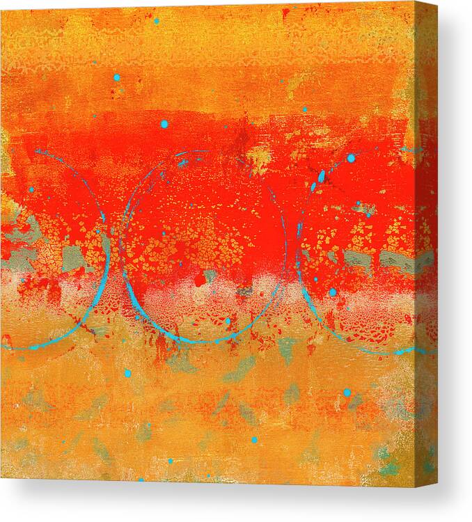 Carol Leigh Canvas Print featuring the mixed media Digging for Gold Abstract by Carol Leigh