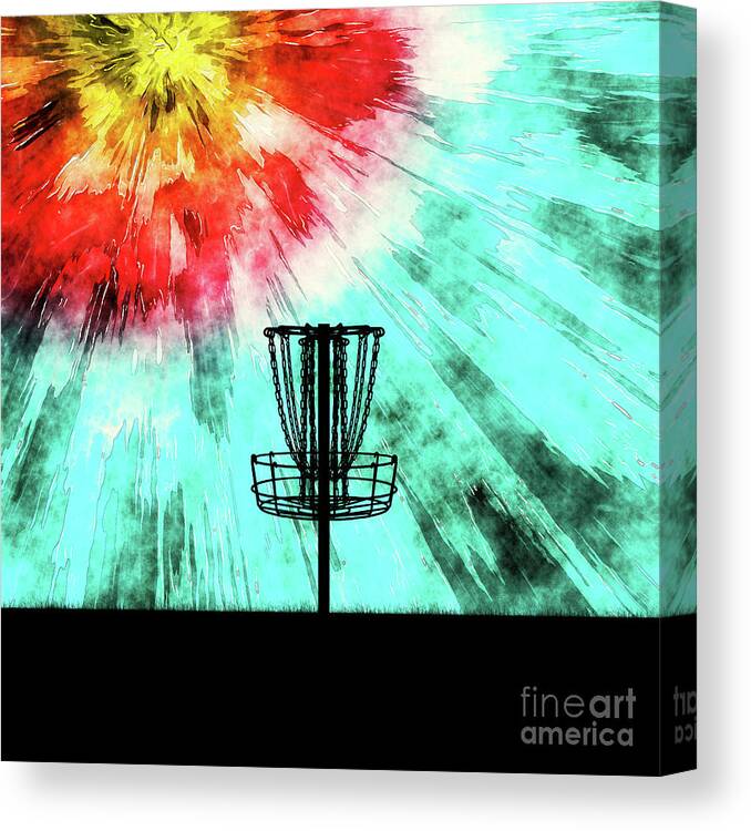 Disc Golf Canvas Print featuring the digital art Disc Golf Tie Dye by Phil Perkins