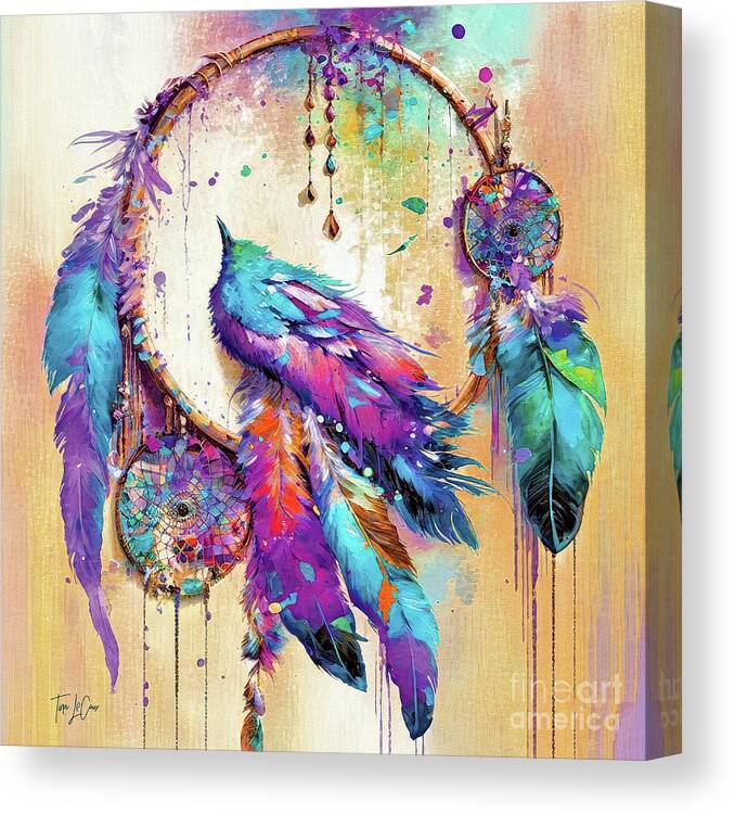 Dreamcatcher Canvas Print featuring the painting Dreamcatcher by Tina LeCour