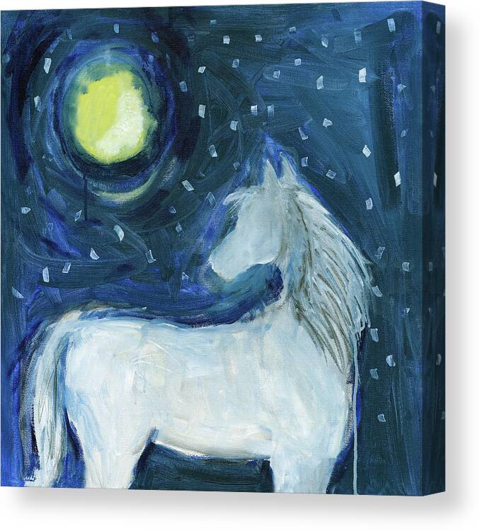 Horse Canvas Print featuring the painting May All Your Dreams Come True by Blenda Studio