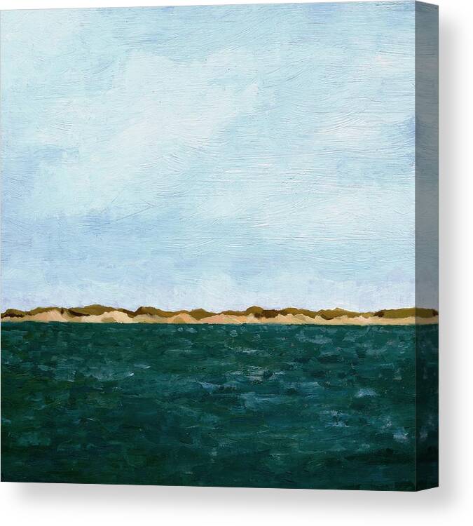 Lake Canvas Print featuring the painting Dunes of Lake Michigan with Big Sky by Michelle Calkins