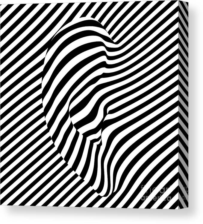 Striped Canvas Print featuring the digital art Ear by Cu Biz
