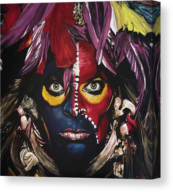 Portrait Canvas Print featuring the painting Eat Em And Smile by Joel Tesch