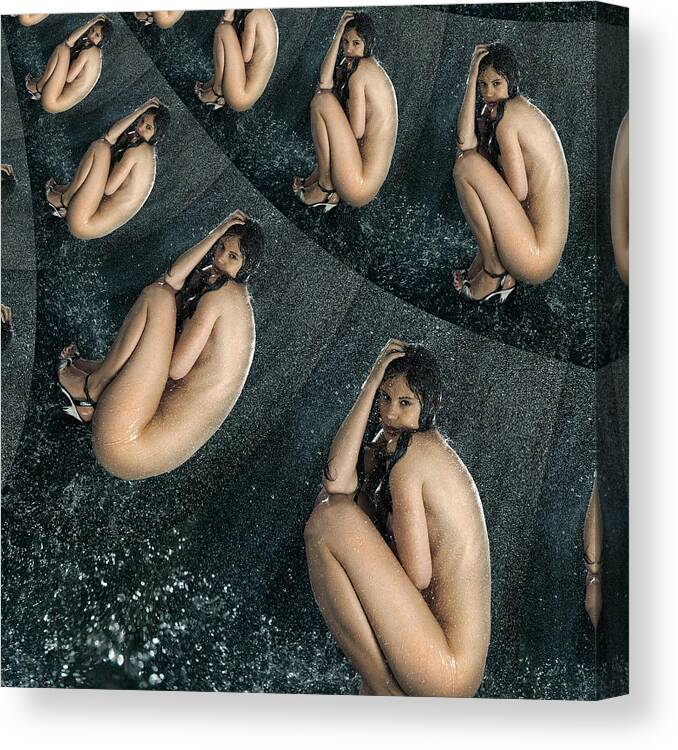 Naked Canvas Print featuring the digital art Ellipsoid Harmony by Stephane Poirier