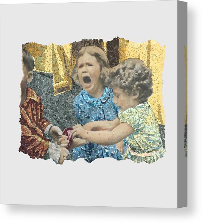 Vintage Canvas Print featuring the mixed media Endless strife and quarreling by Matthew Lazure