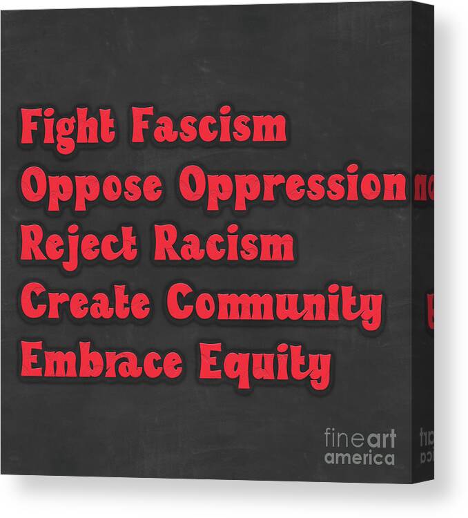 Anti-fascism Canvas Print featuring the digital art Excessive Force by Bentley Davis