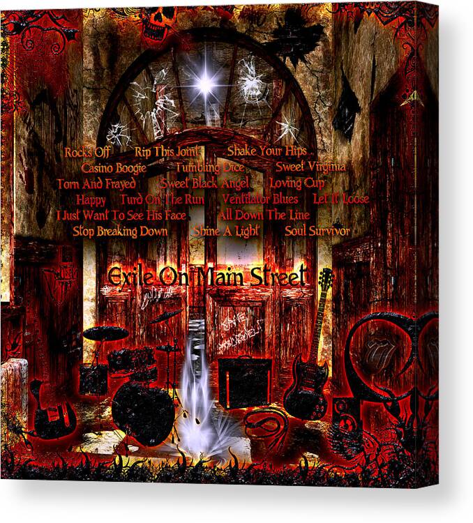 Exile On Main Street Canvas Print featuring the digital art Exile On Main Street by Michael Damiani