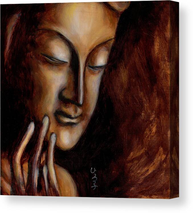 Zen Canvas Print featuring the painting Face of Mercy No.1 by Hiroko Sakai