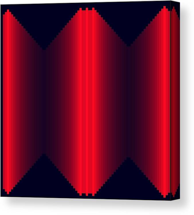 Cellular Canvas Print featuring the digital art Fading Red Bars by Daniel Reed