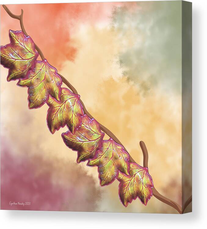 Ai Canvas Print featuring the digital art Fall Leaves by Cindy's Creative Corner