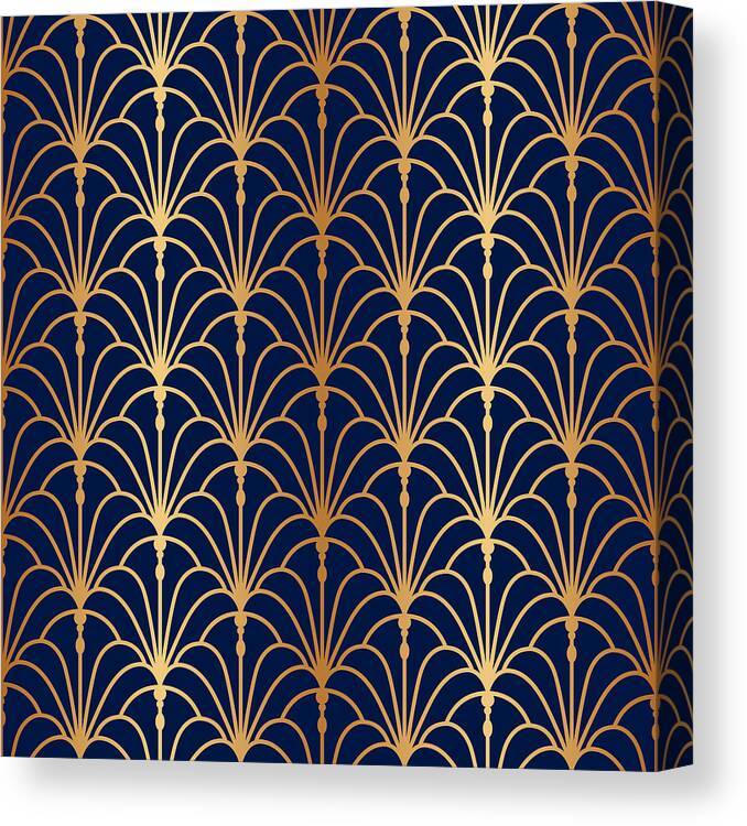 Fan seamless pattern. Chinese, Japanese style. Traditional golden