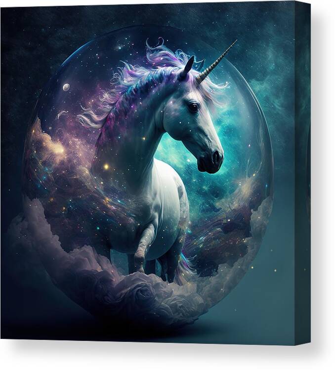 Fantasy unicorn, magic unicorn 3 Canvas Print