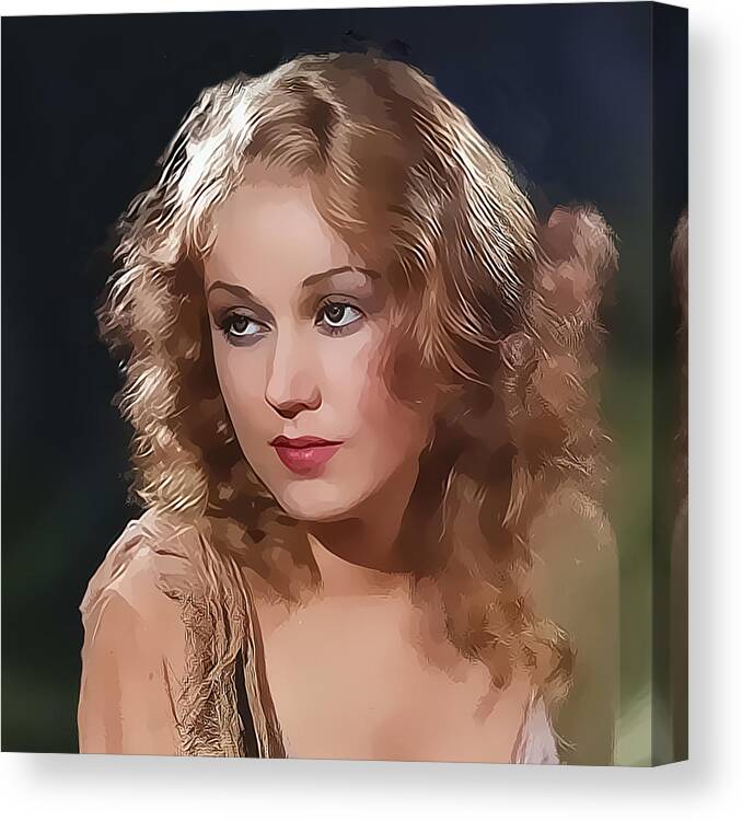Fay Wray Canvas Print featuring the digital art Fay Wray Painting by Chuck Staley