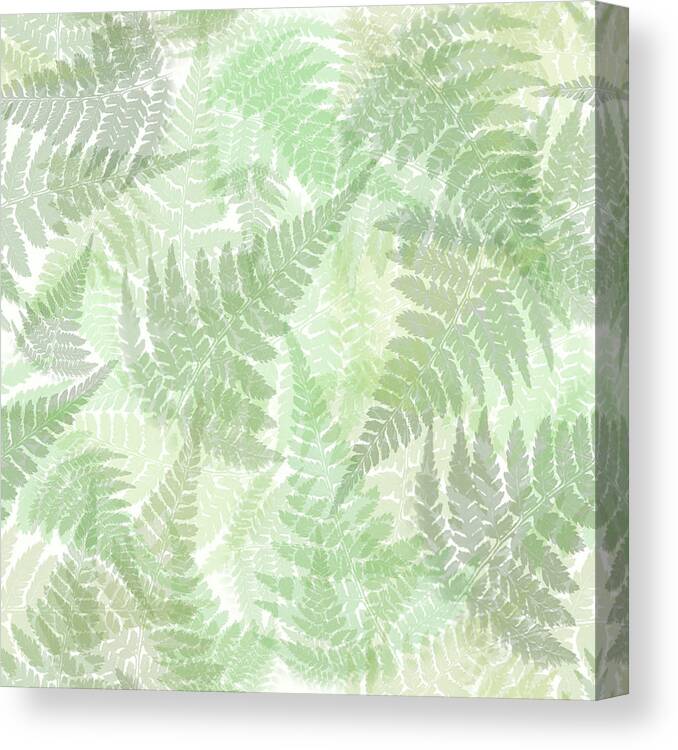 Fern Canvas Print featuring the mixed media Fern Leaf Pattern by Christina Rollo