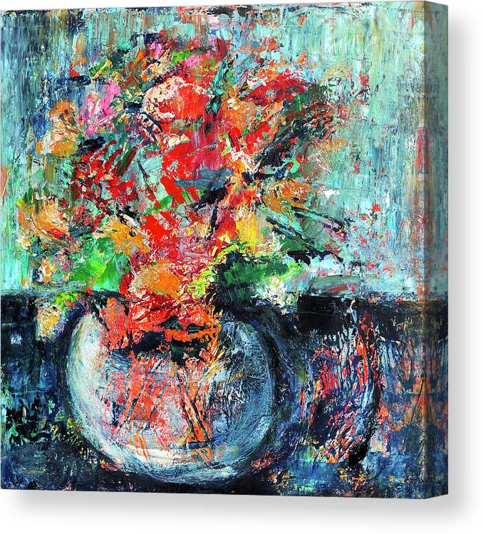 Flowers Canvas Print featuring the painting Floral Splashes by Sharon Sieben