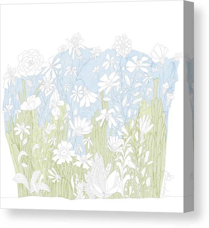 Flower Garden Illustration Canvas Print featuring the digital art Flower Garden Illustration by Patricia Awapara