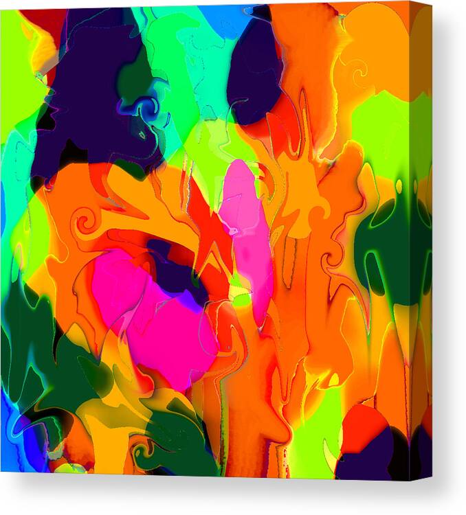 Abstract Canvas Print featuring the digital art Flower in Bloom Abstract by Ronald Mills