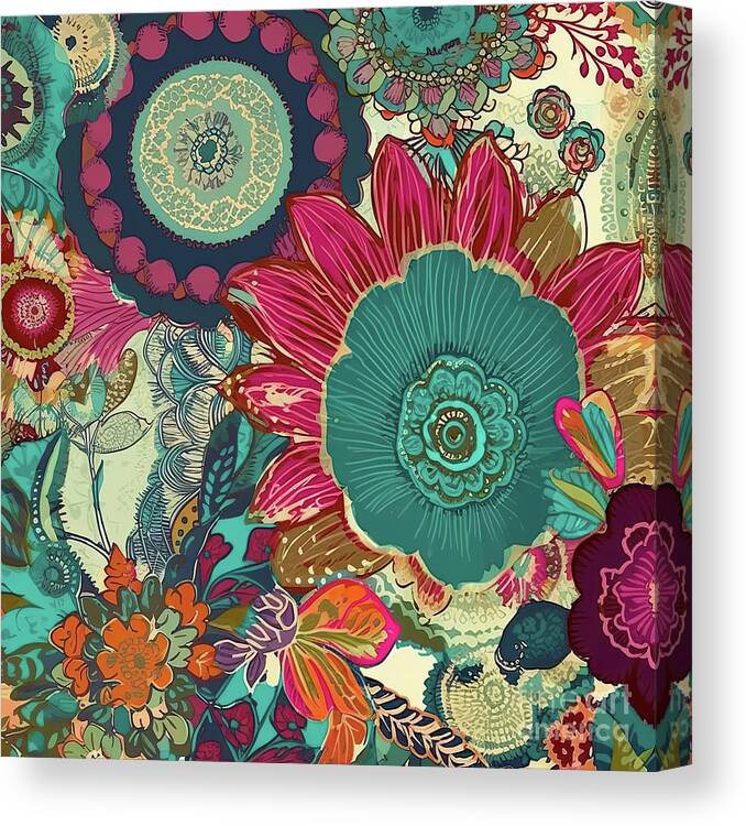 Flowers Canvas Print featuring the painting Flower Meditations VIII by Mindy Sommers
