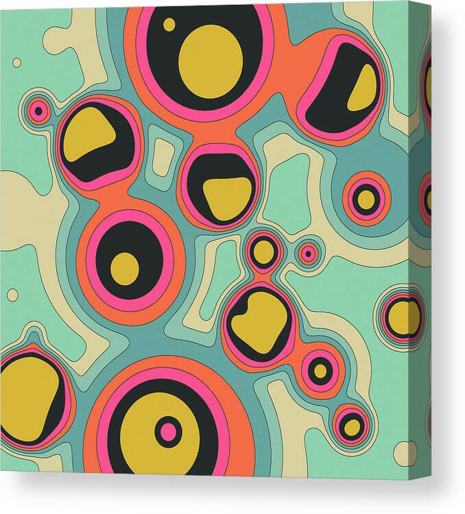 Psychedelic Abstract Canvas Print featuring the digital art Fluid Geometrics 15 by Jazzberry Blue