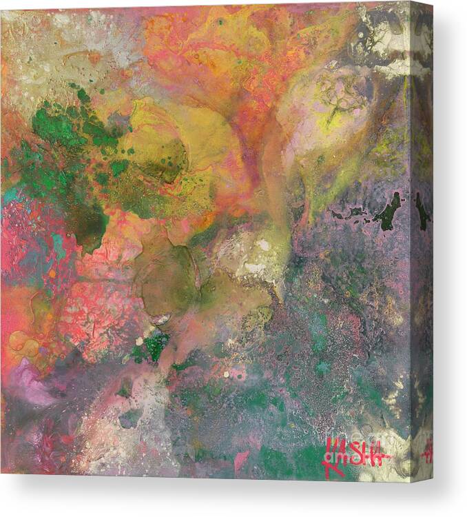 Orange Abstract Painting. Canvas Print featuring the painting Forgiveness by Kasha Ritter