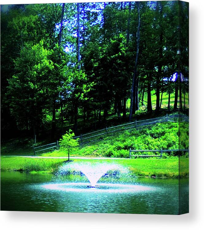 Fountain Canvas Print featuring the photograph Fountain by Christopher Reed