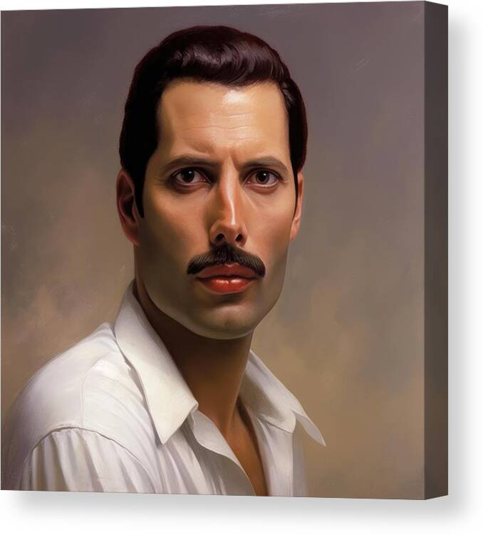 Freddie Mercury Canvas Print featuring the painting Freddie Mercury No.2 by My Head Cinema
