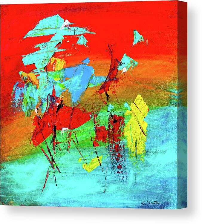 Abstract Canvas Print featuring the painting Free Spirits by Lee Beuther
