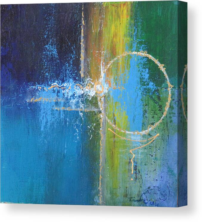 Abstract Canvas Print featuring the painting Galactalinguatic by Raymond Fernandez