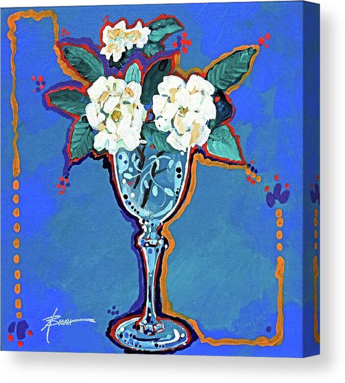 Flowers Canvas Print featuring the painting Gardenias by Adele Bower