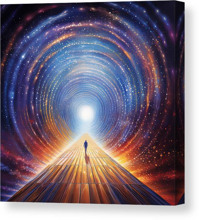 Near Death Experience Canvas Print featuring the painting Glimpses of the Afterlife by Lourry Legarde