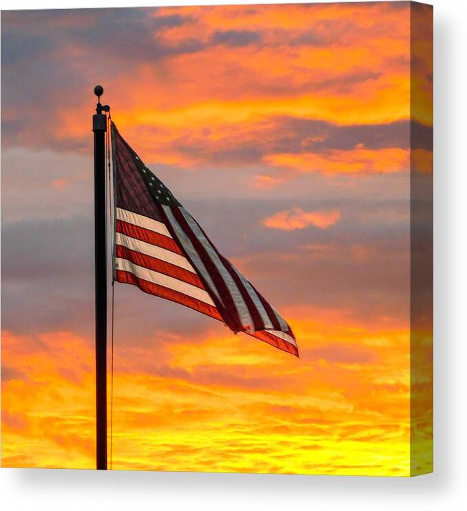 Colorful Canvas Print featuring the photograph God Bless America by Gena Herro